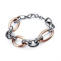 دستبند زنانه فلزی دو رنگ رزگلد استیل